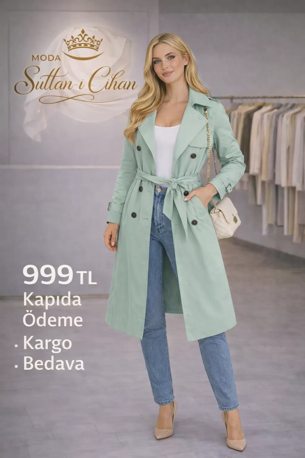  modern ve çok şık trençkotumuz stokta. TRENÇKOD-Siyah